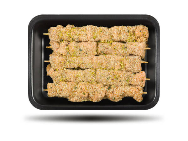 SPIEDINI SALMONE ZUCCHINE E PISTACCHIO